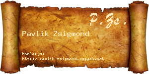 Pavlik Zsigmond névjegykártya