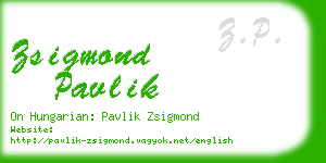 zsigmond pavlik business card